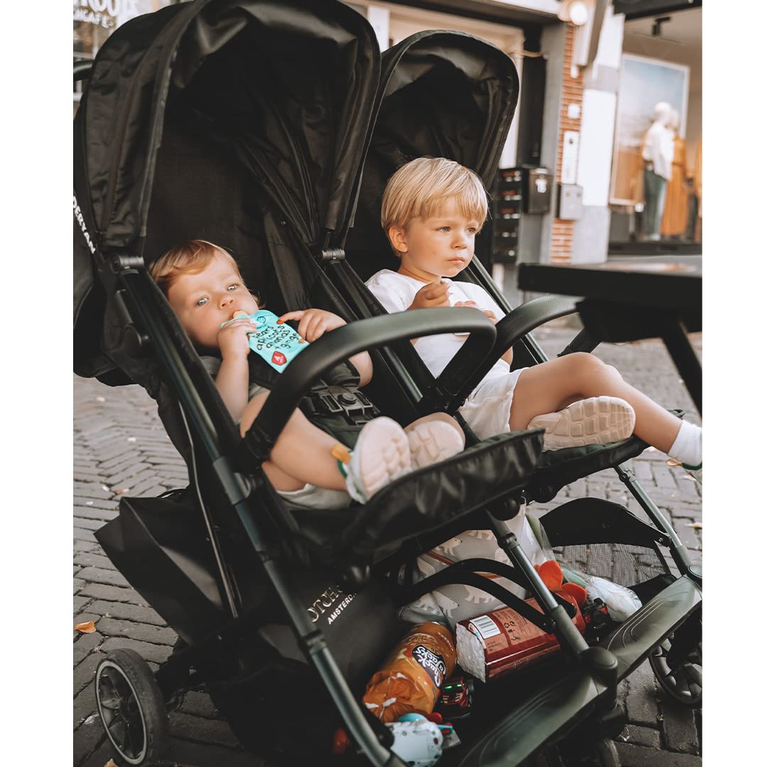 Deryan Rolo X2 Cochecito de bebé - 2 en 1 - pequeño y plegable - desde el nacimiento hasta 4 años - Capacidad por asiento hasta 44 kg - Cochecito infantil plegable - compacto y plegable - Negro