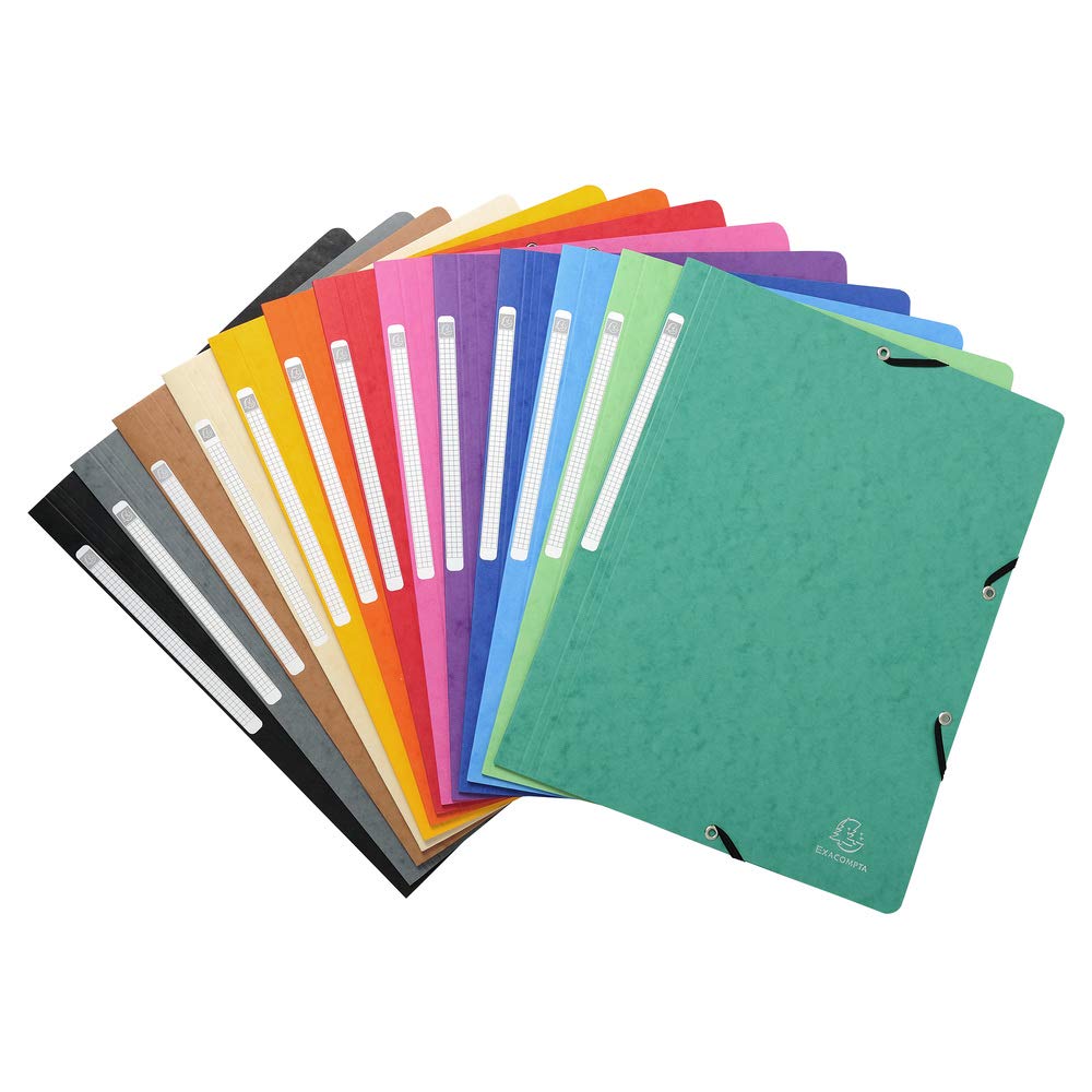 Exacompta 50 cartelline con elastico senza lembi 400 g/m² assortite