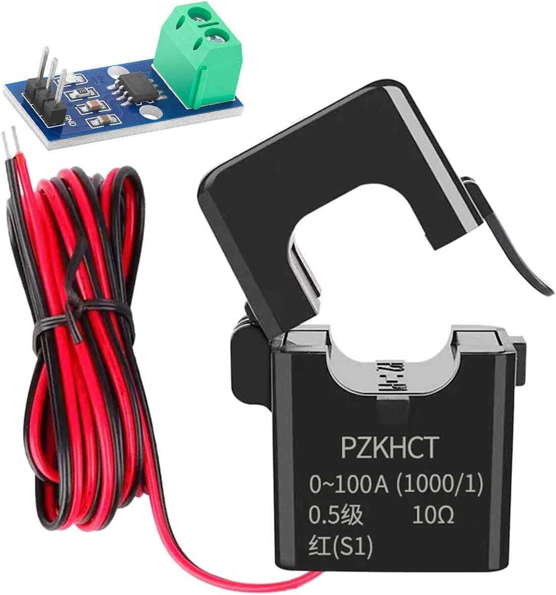 Youmile PZCT-02 Current Transformer Coil Sensor Snap Joint Structure Split Core with ACS712 30A Sensor Module for 100A Amp Energy Meter Mini Split Base Current Transformer