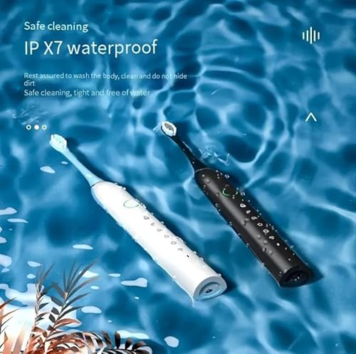 LITTLE CLASSIC X-2 USB Rechargeable Elecrtic Toothbrush with 6 Modes, Smart Timer Plus Free 4 Interchangeable Heads + Adult Toothbrush (Box Set)- (Obsidian Black) - Image 2