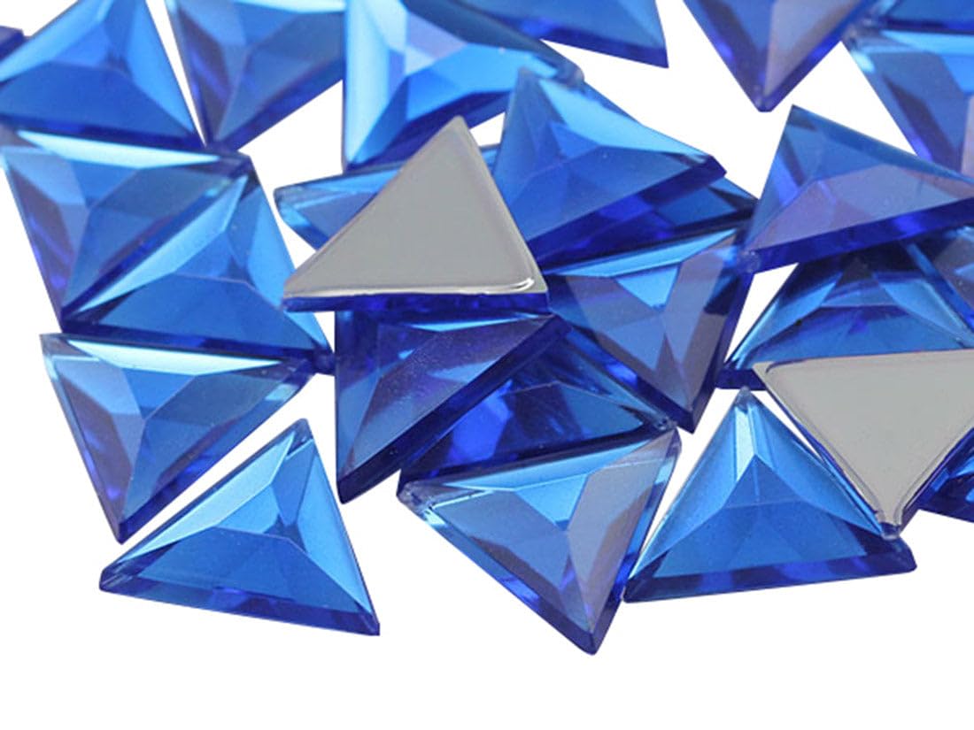 Allstarco Blue Sapphire A09 5Mm Flat Back Triangle Tiny Acrylic Rhinestones Plastic Gems Costume Jewels Embelishments For Diy And Crafts - 150 Pieces