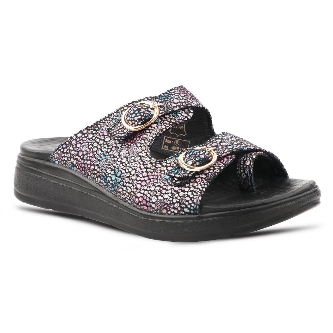 medifeet Women's Orthopedic Sandals with Cushioned Footbed | Anti-Skid Sole | Arch Support | Adjustable Straps | Comfort Walking Slippers-picture-34
