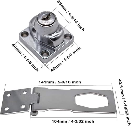 Miniatura 2 de 2 cerraduras de cerrojo con llave de 4 "x 1-58" pestillo de seguridad cerradura de puerta con llave