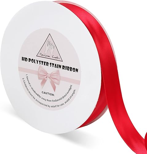 Miniatura 10 de Handyman Crafts Cintas blancas de satén de doble cara de 1-12 pulgadas, 50 yardas, cinta de poliéster HD, para envoltura de regalos de boda,