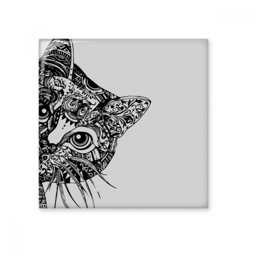 Amant d'animal familier carreaux de céramique chat noir cadeau déco S