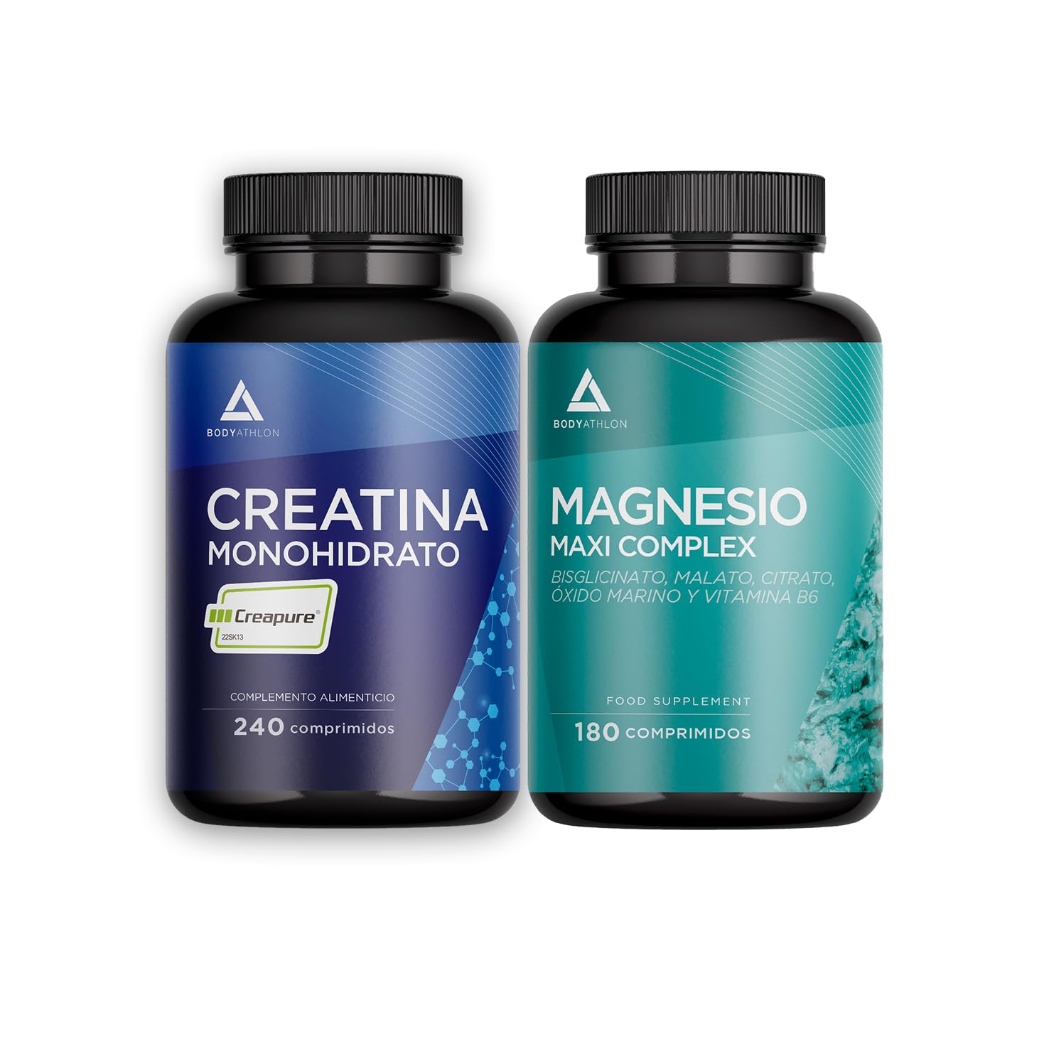 Pack Magnesio Complex y Creatina Creapure | 4 Magnesios + Vitamina B6 y Creatina Creapure Comprimidos | Magnesio Complet + Creatinas Monohidrato Creapure