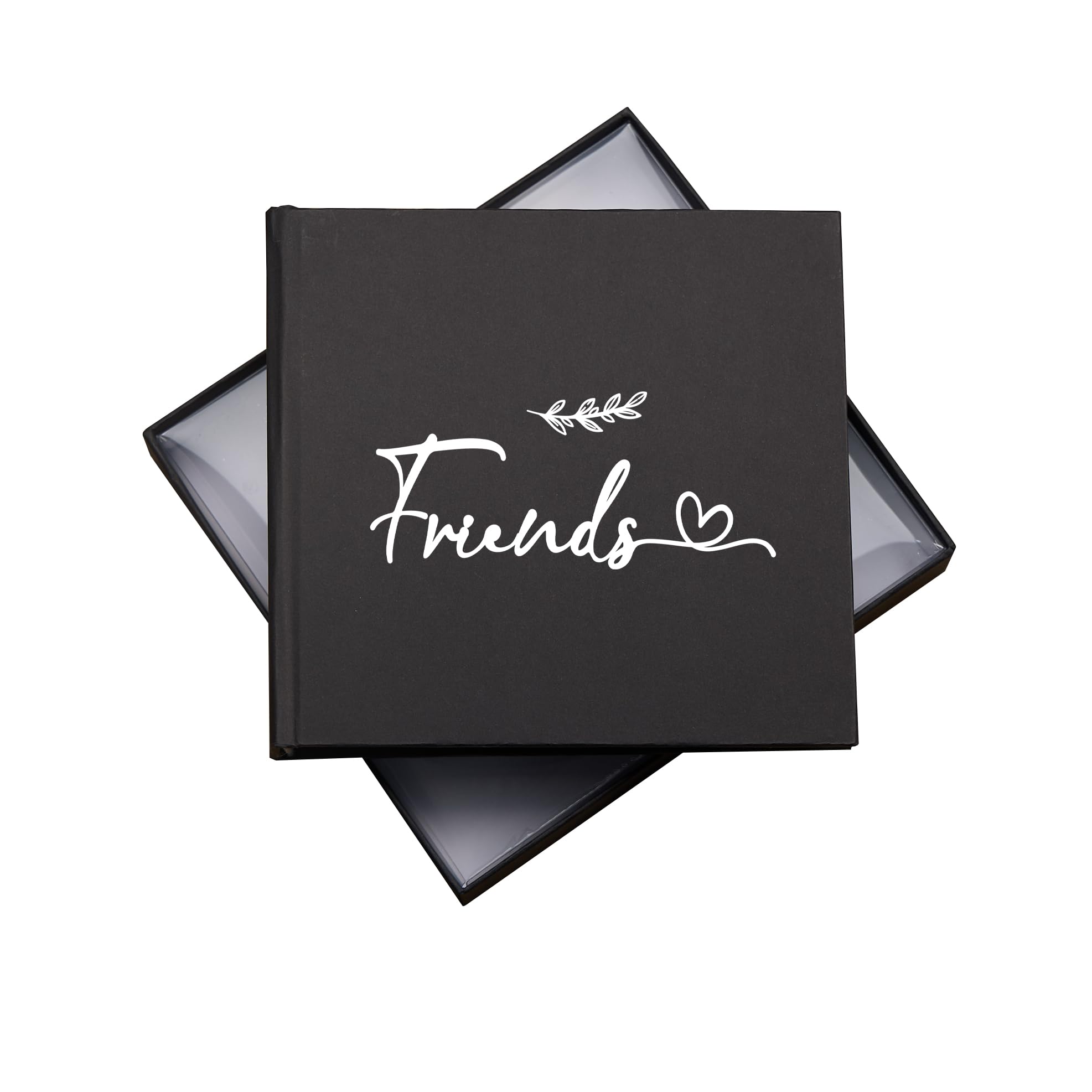 Friends Leaf Design Memories Photo Album, Holds 50 6x4 inch Photos, 18.5x19.5cm, Black