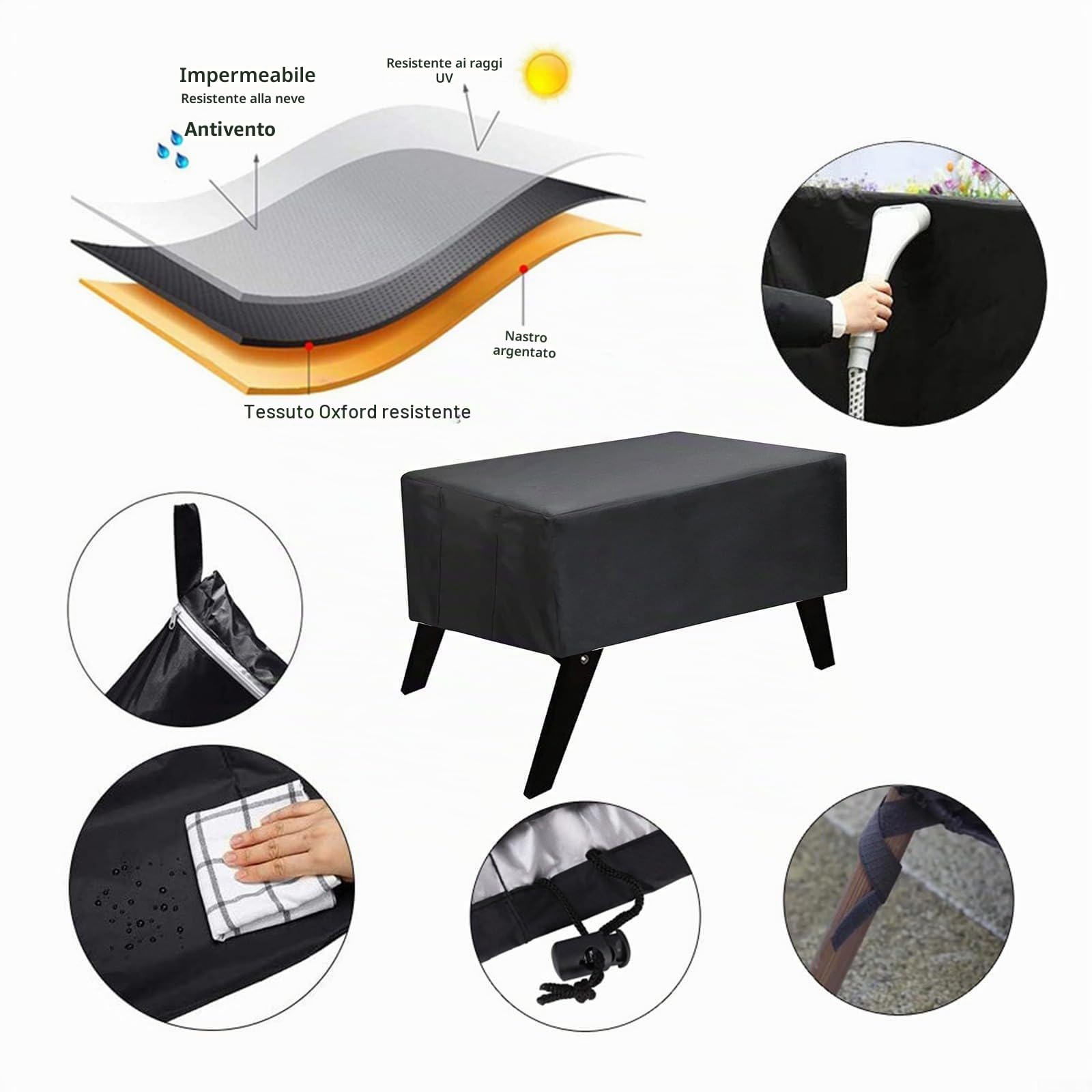 Rivestimento per tavolo da calcio balilla, 170 x 117,5 x 69,5 cm, impermeabile, resistente ai raggi UV, per tavoli da gioco di calcio standard
