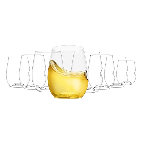 GOVINO Unbreakable Plastic Wine Glasses - Stemless Shatterproof Tritan Glassware,