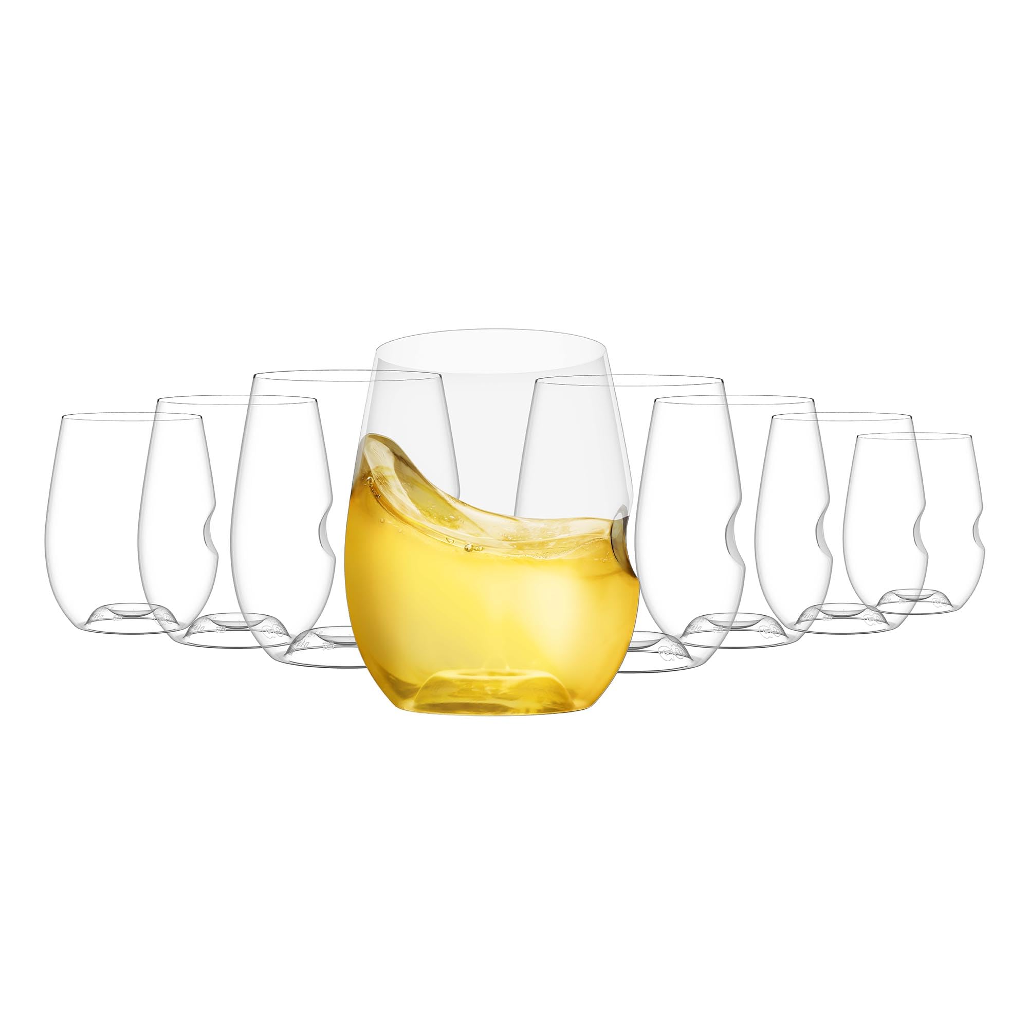 Unzerbrechliches Weinglas ohne Stiel, 340 ml, spülmaschinenfest, BPA-freies Tritan, klare Stiellose Weißweingläser, bruchsicher für den Innen- und Außenbereich, den täglichen Gebrauch
