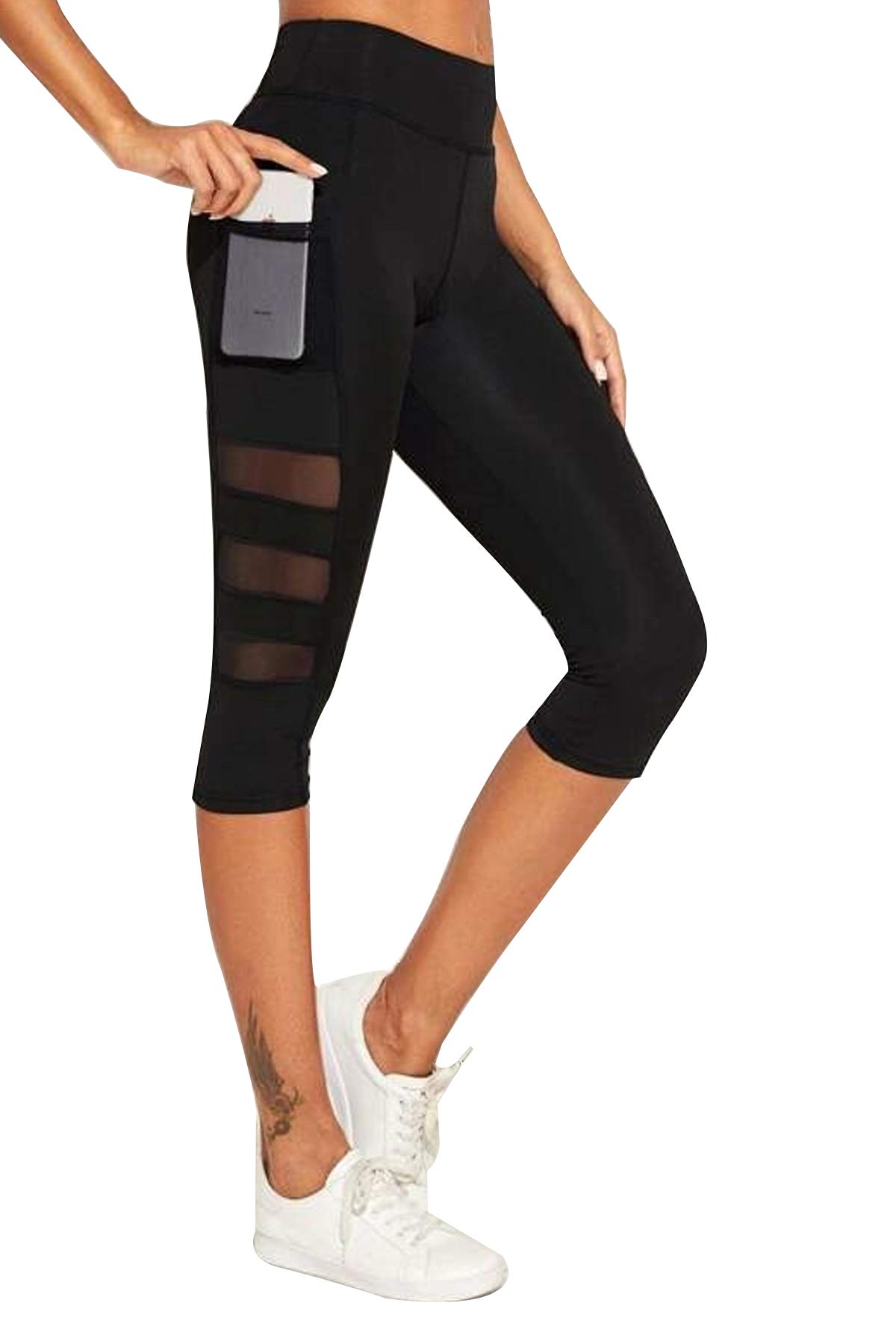 BLINKIN Women's Skinny Fit Mid Rise Polyester Blend 3/4Th Capri Tights (VG-W997-29J8)