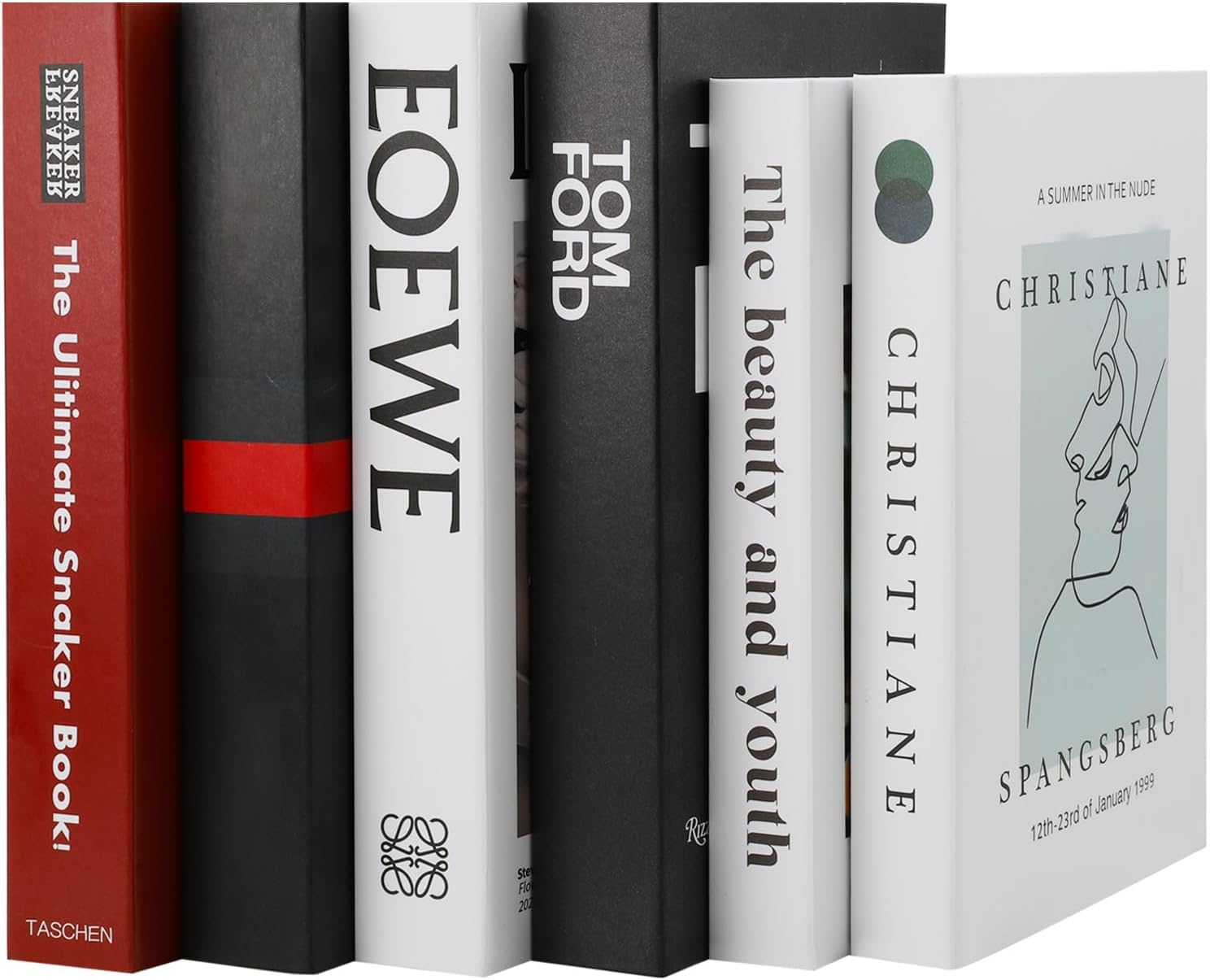 WOKICOR Decorative Books (Pack of 6) - C - Grey Paper Board - BOOKEND - Home Decor - Coffee Table - Bookshelf - Mantelpiece