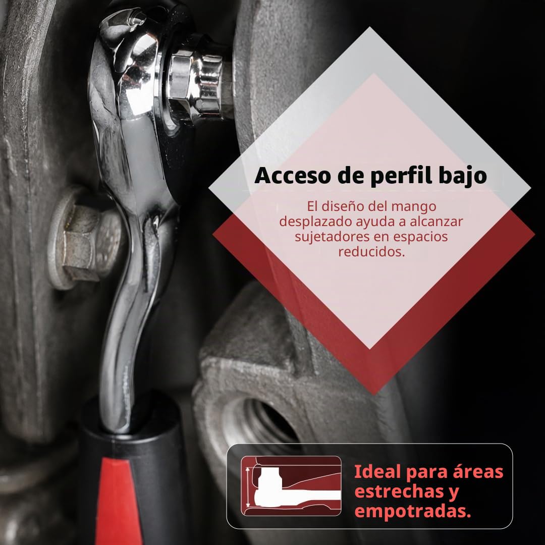 FIRSTINFO F32283 | Juego de Llaves de Trinquete Pasantes de Perfil Bajo 52 Piezas | SAE/Métrico | 1/4", 3/8", 1/2" | Llave de trinquete Go-Thru • 1/10.2 cm, 3/20.3 cm y 1/5.1 cm • para pernos largos y sujetadores dañados • Fabricado en Taiwán