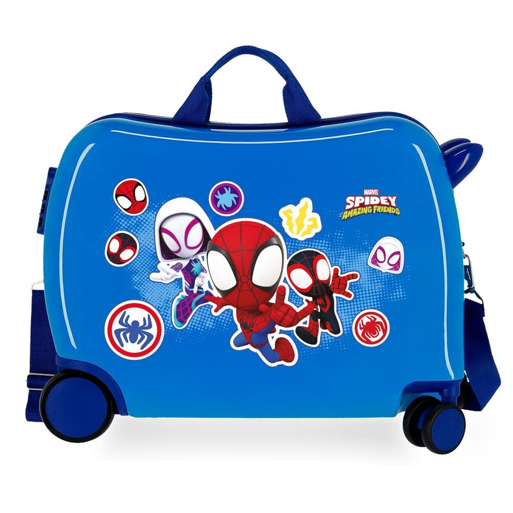 Marvel Spiderman Go webs go Maleta Infantil Azul 50x39x20 cms Rígida ABS Cierre de combinación lateral 34L 1,8 kgs 4 Ruedas Equipaje de Mano