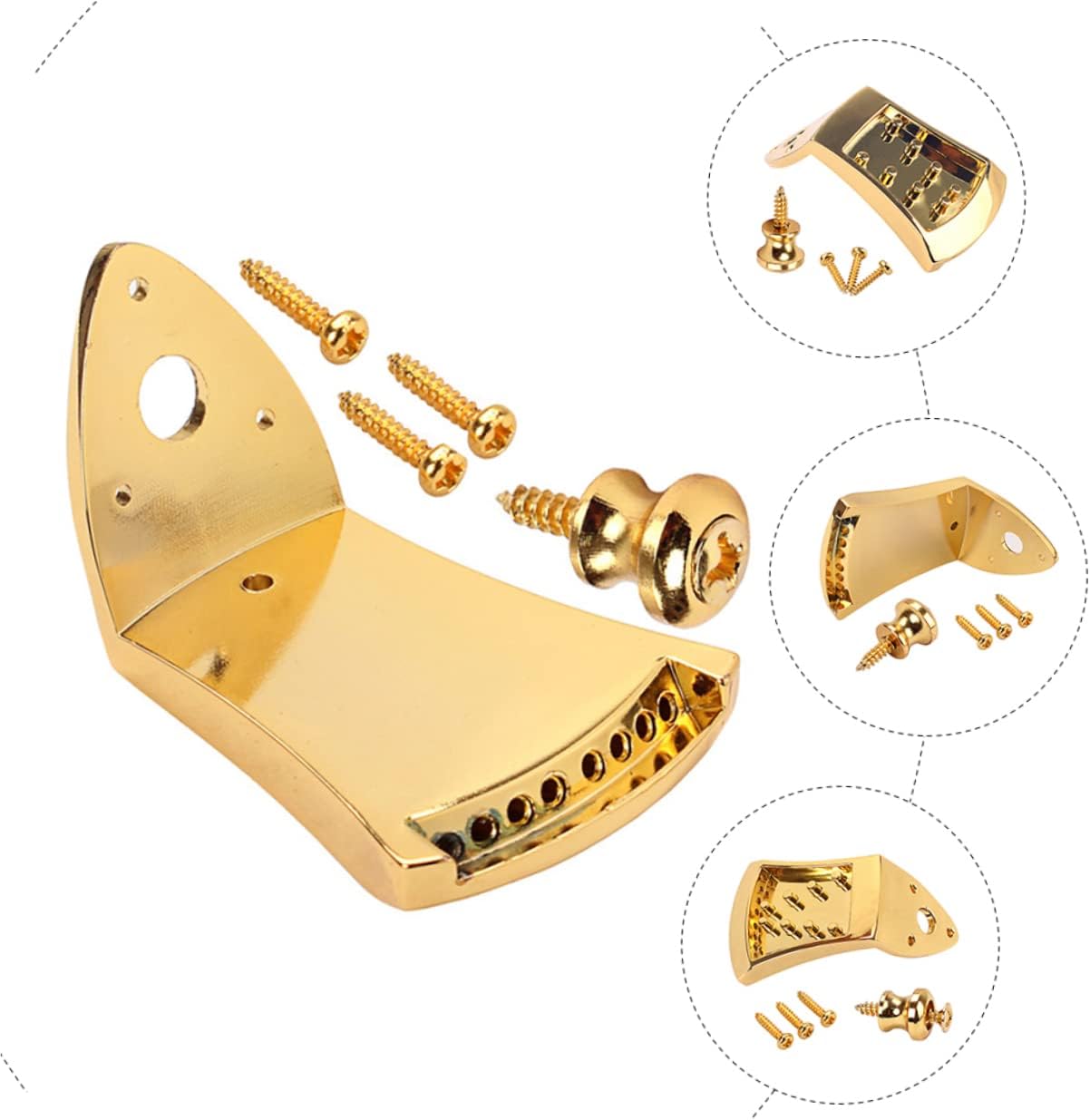 4sets String Mandolin Tailpiece Professional for Arched Top Mandolins Stylish Finish Lightweight Instrument Accessory