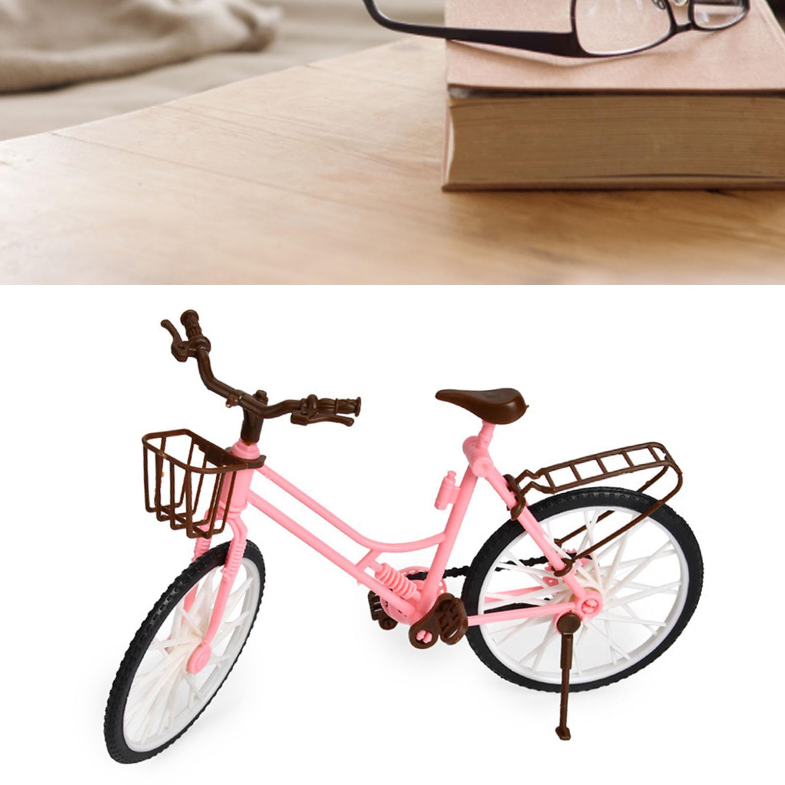 Mini Bike Model Toy,Desktop Decoration Crafts Miniature Bike Desk Ornament for Desktop Shelf