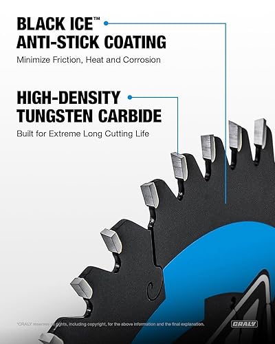 Miniatura 8 de CRALY Hoja de sierra circular de corte de madera de 6-12 pulgadas, 24 dientes, eje de 58 pulgadas, punta de carburo, corte delgado, revestimiento de