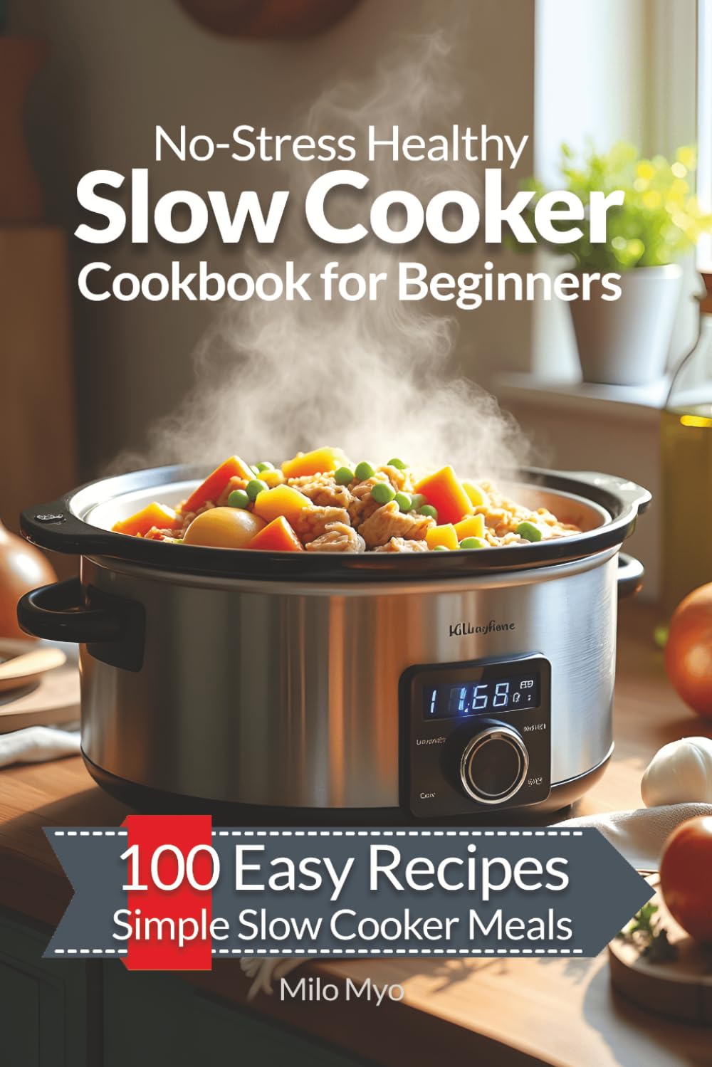No-Stress Healthy Slow Cooker Cookbook for Beginners: 100 Easy Recipes | Simple Slow Cooker Meals