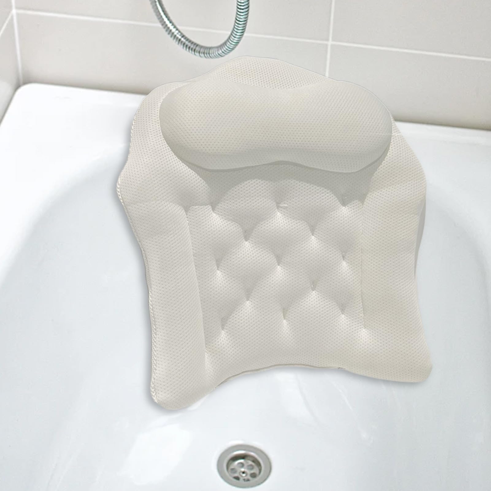 Cuscino Da Bagno Cuscino Poggiatesta Doccia Con Ventose | Supporto Collo Vasca Da Bagno 4D Ideale Per Doccia, Bagno, Casa, Appartamento, Piscina All'Aperto, Spa, Campeggio, Donna E