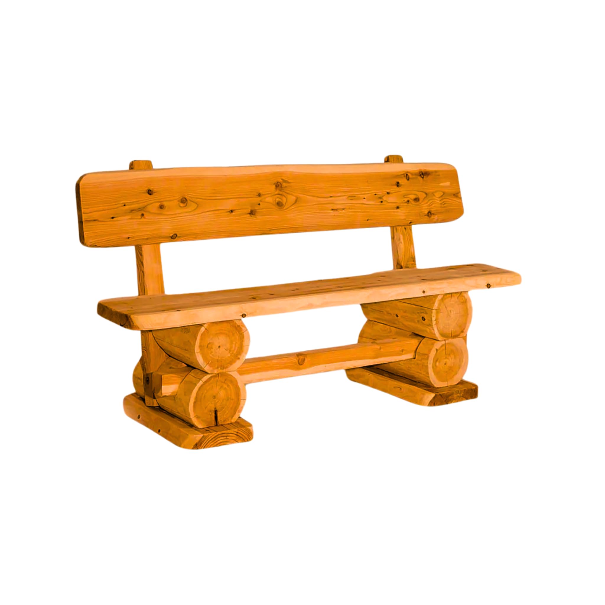 Mega Holz Gartenbank Rustikal Pinie Lasiert 160 cm - Massivholz Bank aus Kiefernholz - Fertig montierte Sitzbank für Terrasse, Garten & Balkon mit Rückenlehne - Für 3 Personen, wetterfest & robust