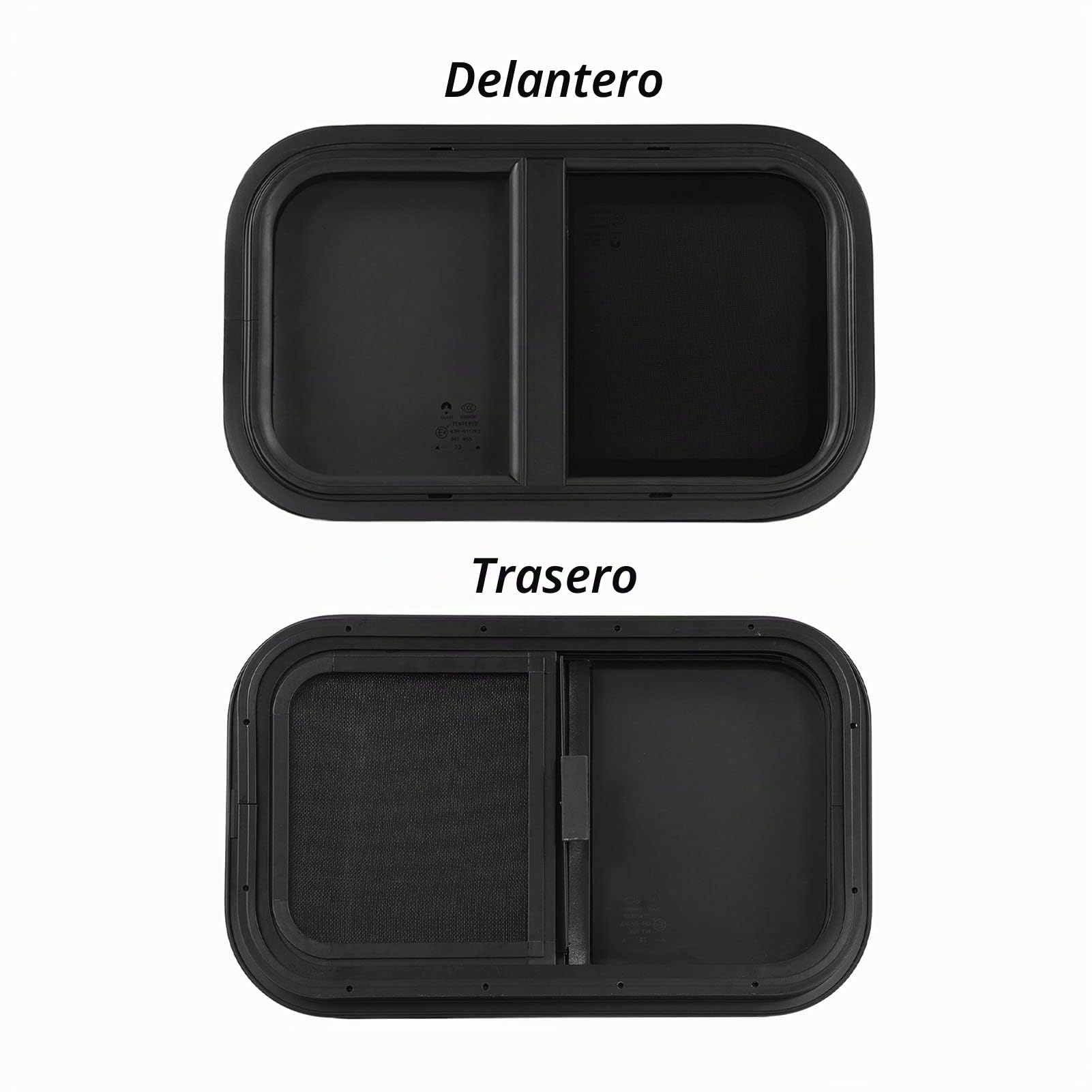 Ventanas para caravanas, 2 Piezas 500x300mm Ventana Corredera RV, Impermeable Ventana Claraboya con Tela Mosquitera y Cristal Tintado, Ideal para Autocaravanas y Remolques
