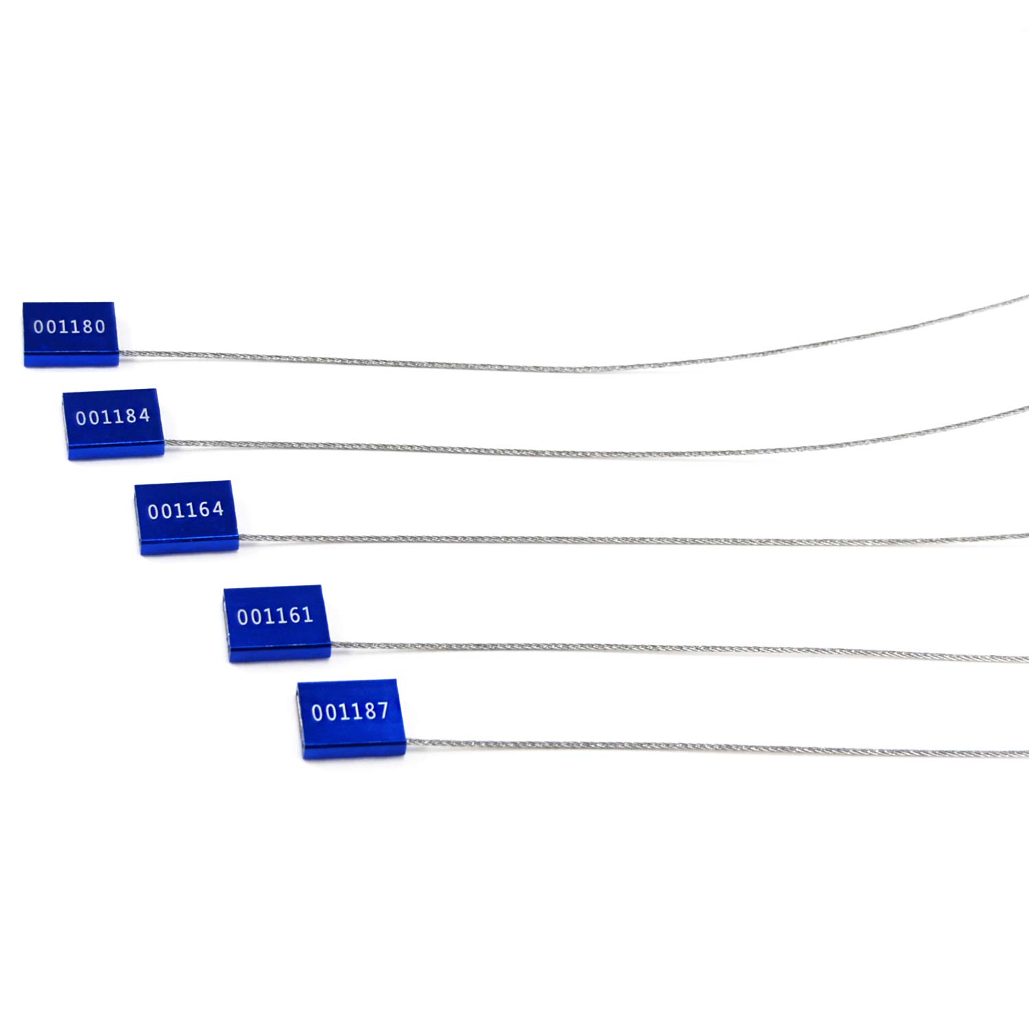 Sellos de seguridad para cables de seguridad, etiquetas de cable de seguridad, sellos de metal de aleación de aluminio (500 unidades x azul)