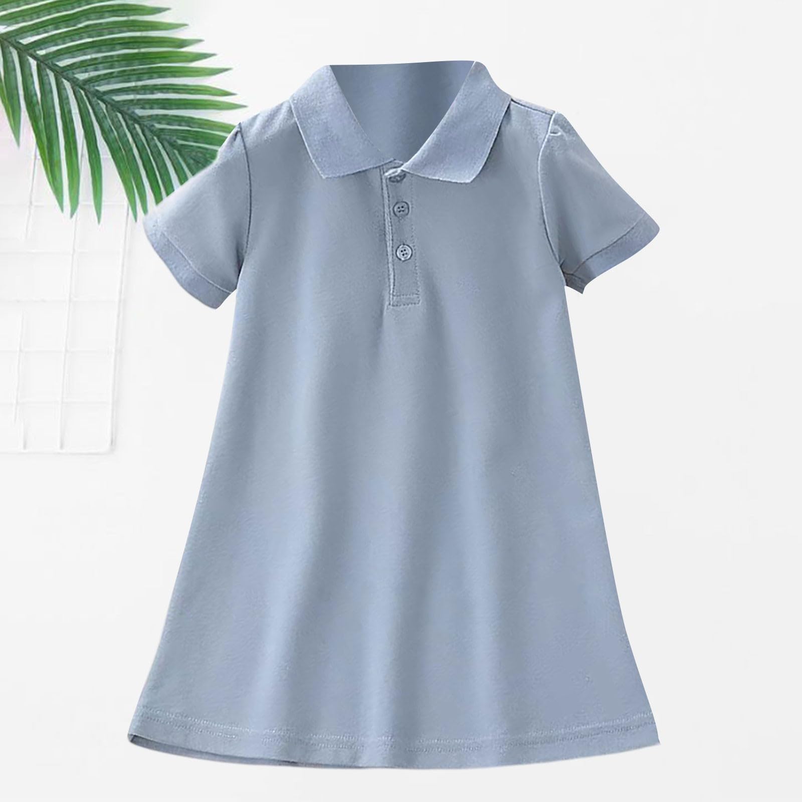 Vestido de verano para niñas, vestido polo de manga corta para niños, casual, deportes, escuela, tenis, golf, suave, cómodo, para vacaciones, vestidos acampanados