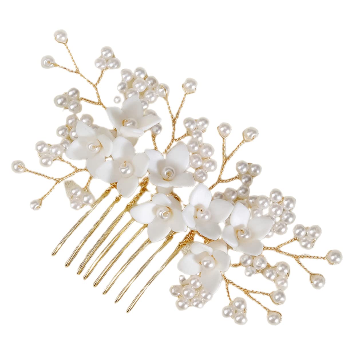 FRCOLOR 5stücke Perlen-haarreif Für Hochzeiten Eleganter Haarkamm Mit Blumenmotiv Stilvolles Haaraccessoire Für Bräute Und Festliche Anlässe Handgefertigt Und Langlebig