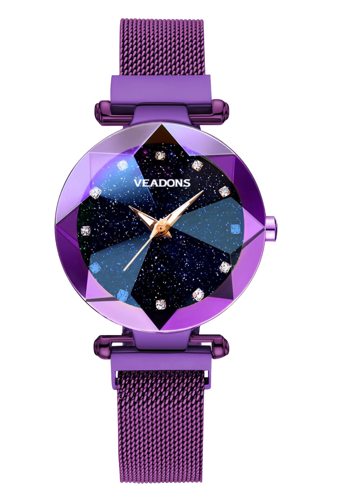 GOSASA Orologio da polso al quarzo casual da donna, stile semplice, impermeabile, cinturino in acciaio, Viola, Affari