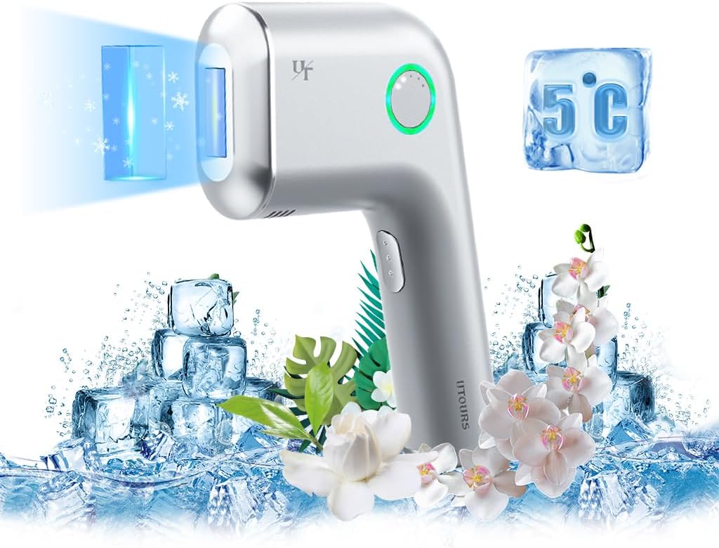 at-Home Hair Removal for Women and Men, DOPI Painless Hair Removal Device with Sapphire Cooling, Safe and Long-Lasting for Reducing in Hair Growth for Body & Face