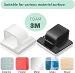100 PCS Adhesive Cable Clips Wall Wire Holder, Strong Cord Clips, Cord Organizer Durable Strong Cable Wire Management for Car, Office and Home (Black+White)