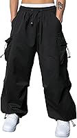 JMIERR Men's Baggy Cargo Parachute Pants - Loose Fit Harem Joggers with Pockets, Trendy Y2K Streetwear