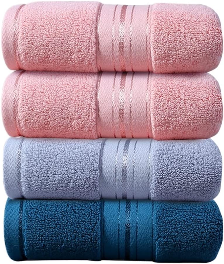 Towel Cotton wash face Household Water Absorption Soft Hotel Wipe Hair Men and Women Couples Adult Thick 4 Sets(B 4PS)