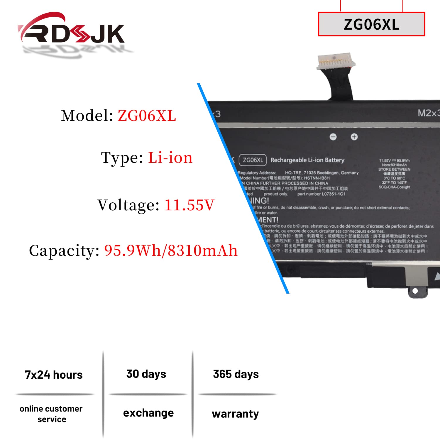 Amazon.com: RDSJ ZG06XL ZG06 Laptop Battery for HP ZBook Studio G5