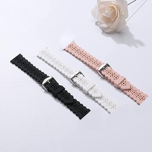 Miniatura 5 de Correa de repuesto compatible con Popglory P66 de 1.85 pulgadas, correa de repuesto de silicona con encaje hueco para reloj inteligente MorePro