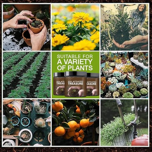 Image of Soil Activated Treasure Plant Growth Booster | Improves Soil Quality & Root Support | Suitable for Indoor & Outdoor Plants | for Pots, Gardens & Home Plants | Easy to Use 100g (pack of 1)
