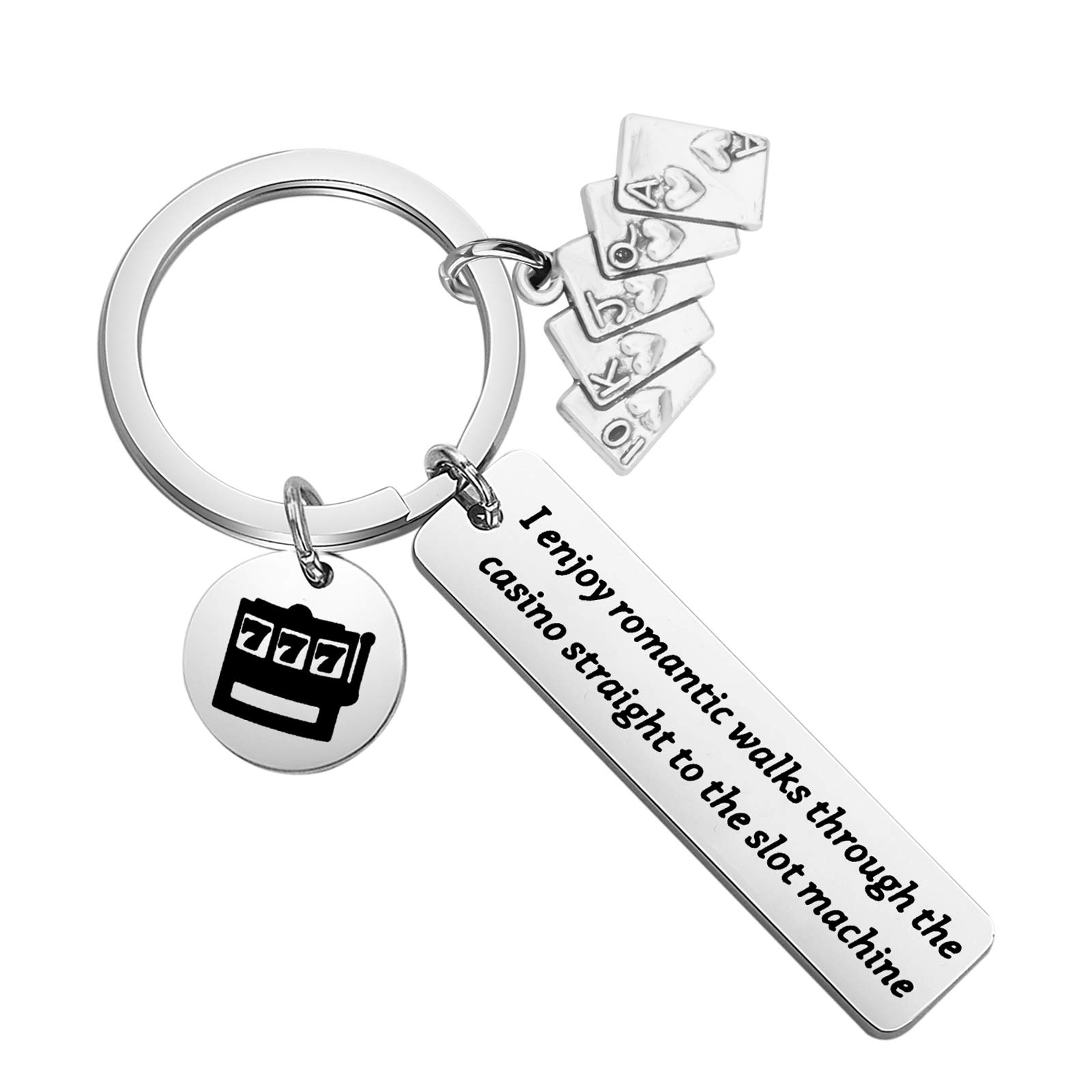 BAUNA Gambler Gifts Casino Keychain with Poker Charm Playing Cards Jewelry