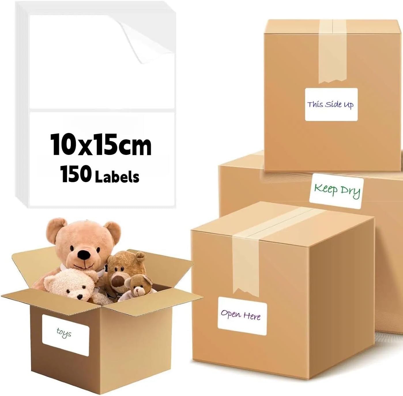 150PC Large Labels for Storage Bins - 4"x6" Removable Labels for Containers No Residue Waterproof Oil-Resistant Tear-Resistant Stickers for Plastic Bins Boxes Cases
