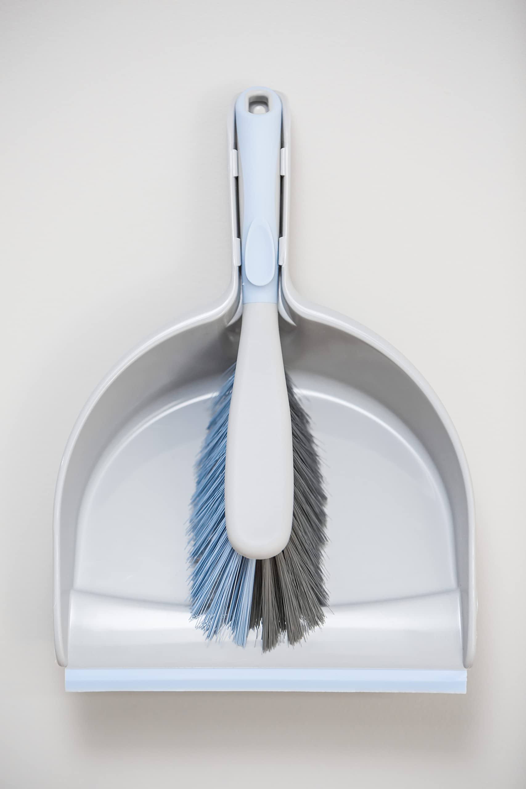 York Bacteria Stop Juego de escoba y recogedor colgar labio goma gris azul 23x33x10