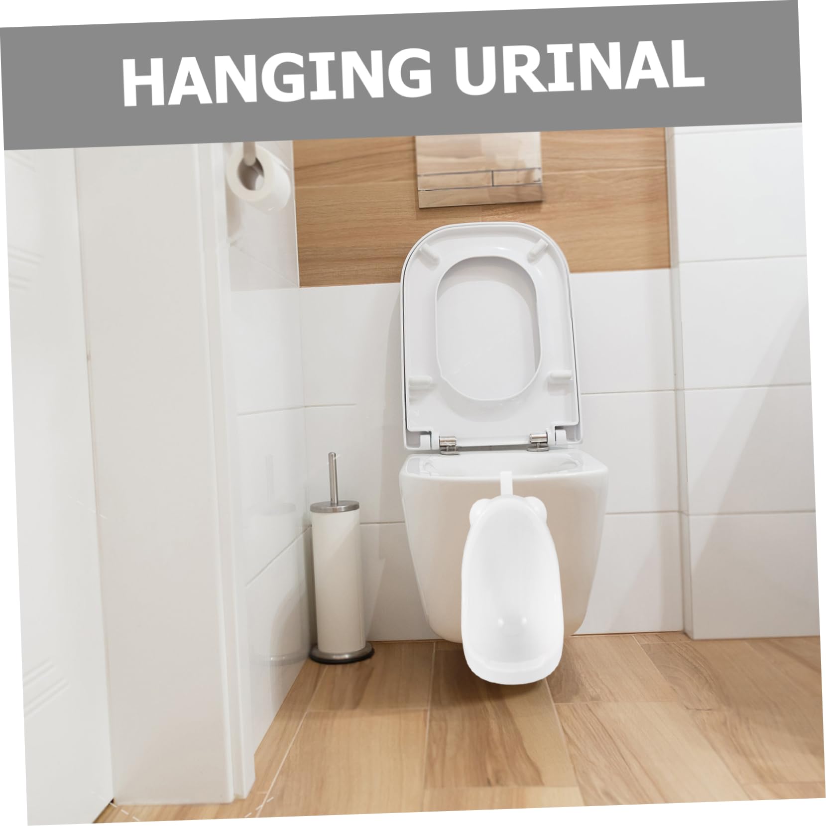 Urinario de Pie para Niño, Orinal Infantil de Pp Blanco | Diseño Dividido y Suspensión, Forma de Dibujos Animados, para Niños Pequeños