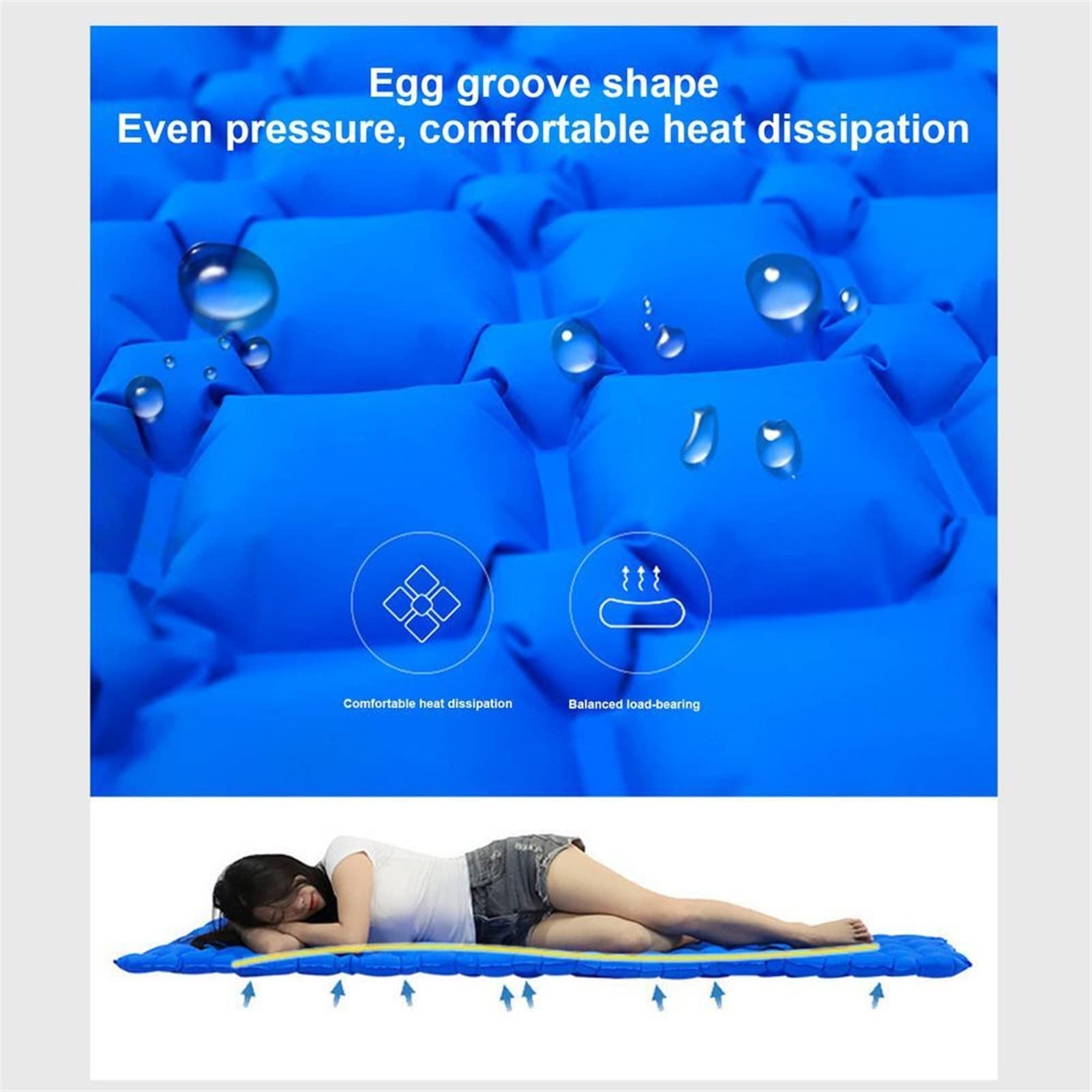 Materassino Gonfiabile per Esterni Tappetino da Campeggio Ultraleggero Cuscino da Spiaggia per Escursionismo Tappetino per Dormire Portatile Cuscino Impermeabile a Prova di Umidità (Color : V Shaped