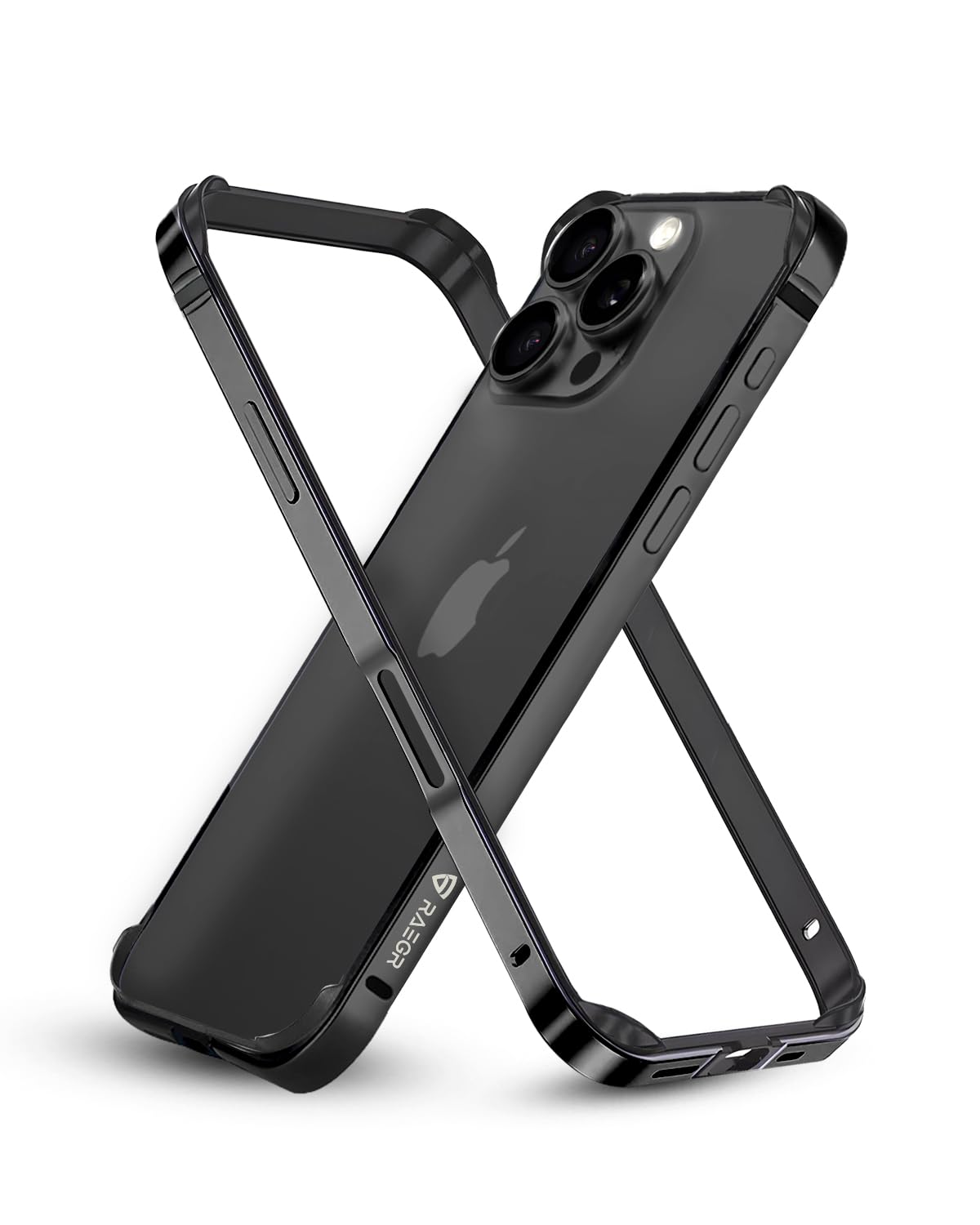 Phone Case | Anodized Aluminum Bumper | Supports Mag-Safe Wireless Charging | Edge Armor Protective Minimal Case Compatible with iPhone 16 Pro Max (2024) - Black Titanium RG10582