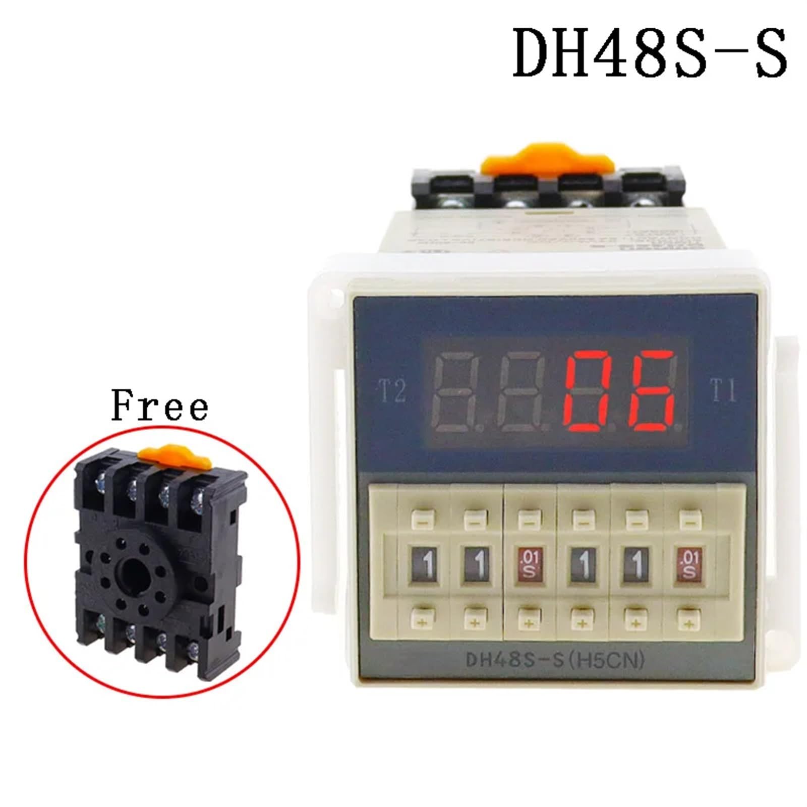 AC/DC 24v-240v DH48S-S Display digitale programmabile Controllo ciclo relè temporizzato Presa relè doppio ritardo con tensione di base (Size : DCAC36V)