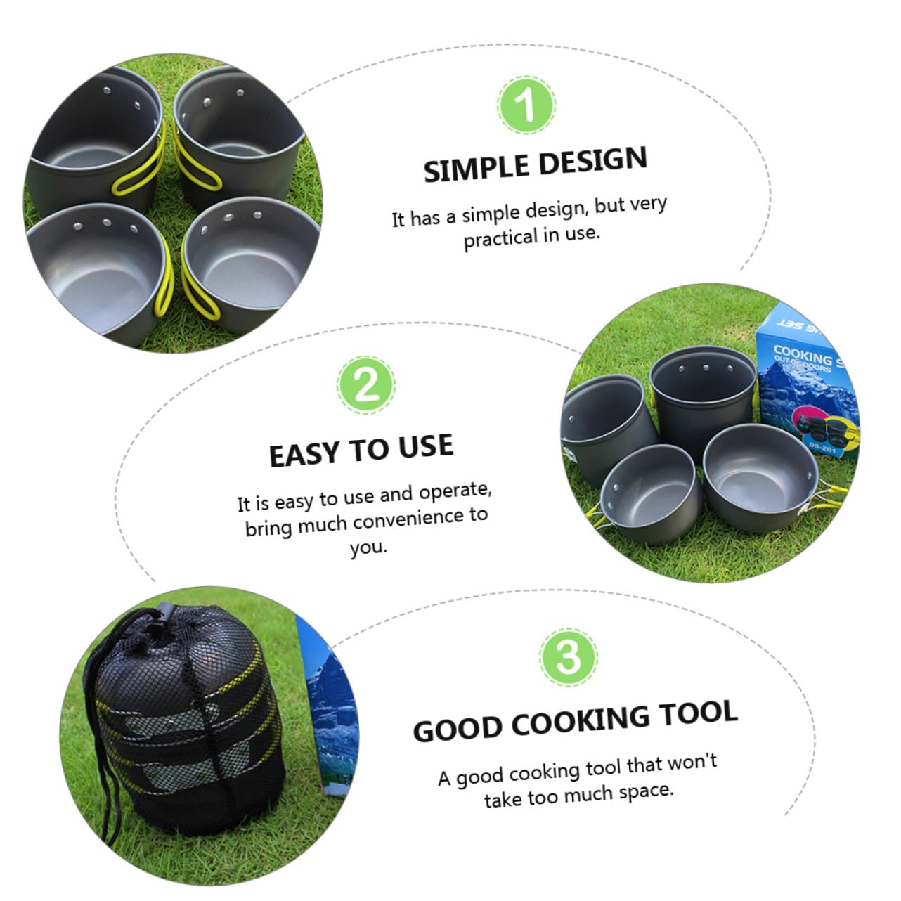 Cabilock Camping-kochgeschirr Aluminiumlegierung Tragbare Outdoor-kochutensilien Kochset mit Pfannenset für Wandern und Klettern