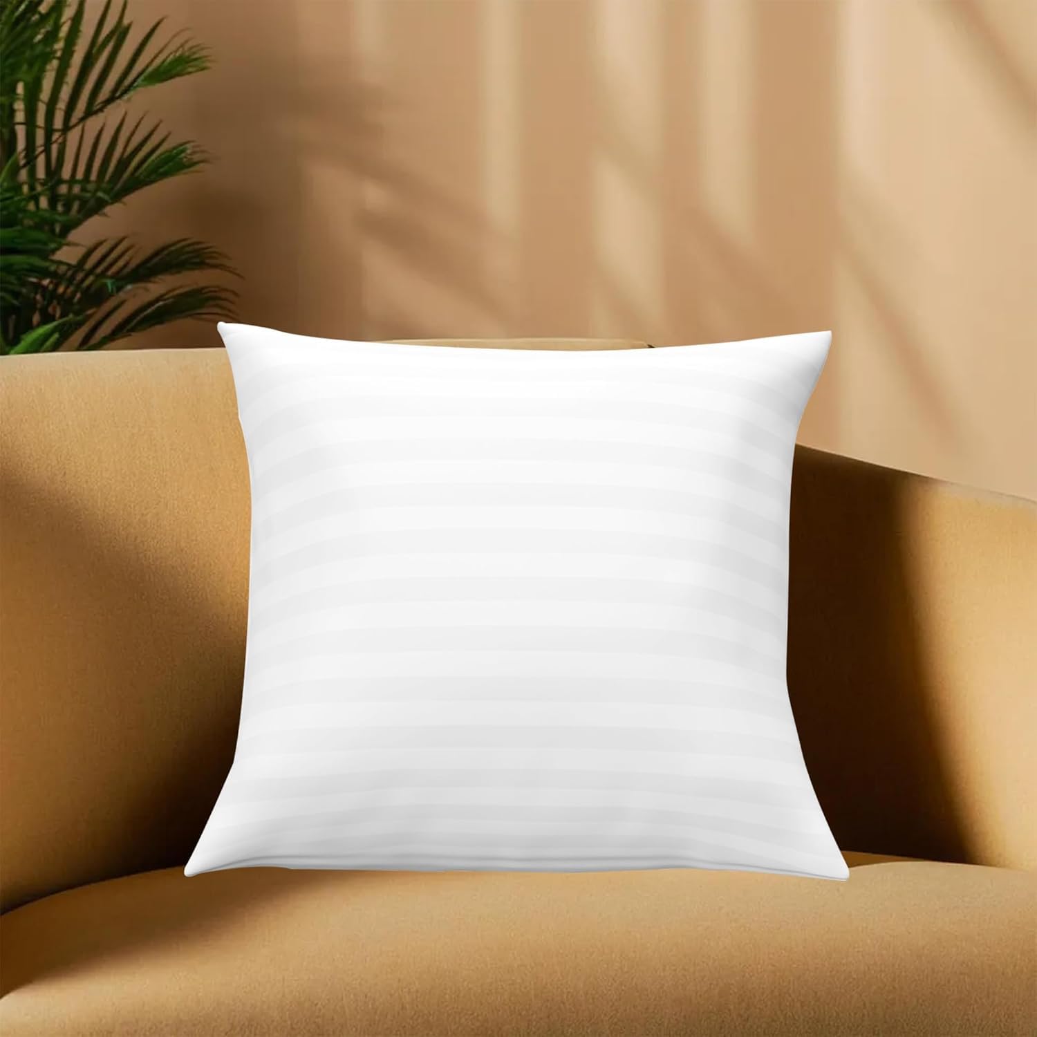 Shadowkart Cushions 16x16 Inch| 40x40 Cm, Filled with Microfiber Cushion for Sofa, Bed, Stripe White, Set of 1-image-44