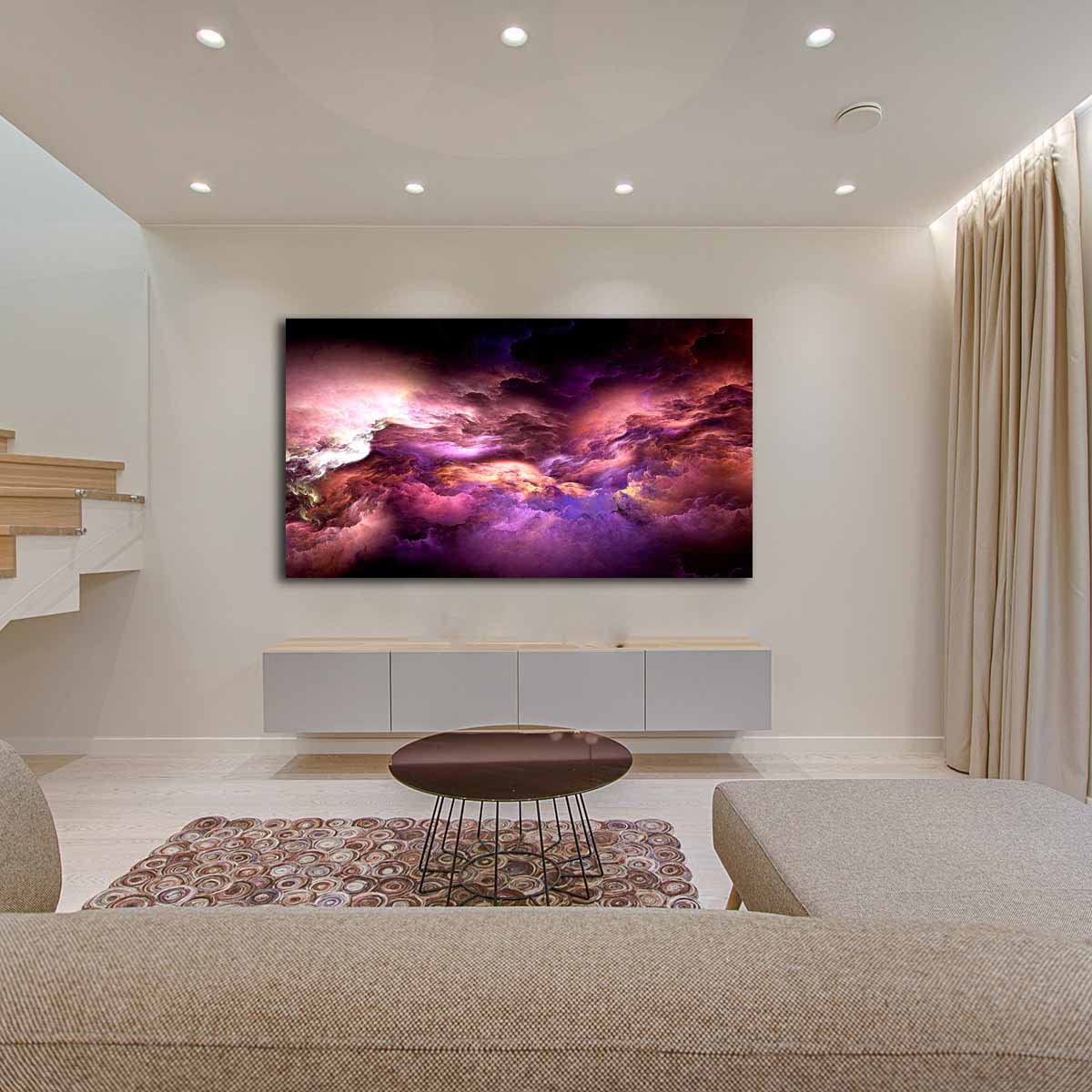 Amazon.co.jp: 大きいサイズ抽象的な色の雲のキャンバスの絵画の現代