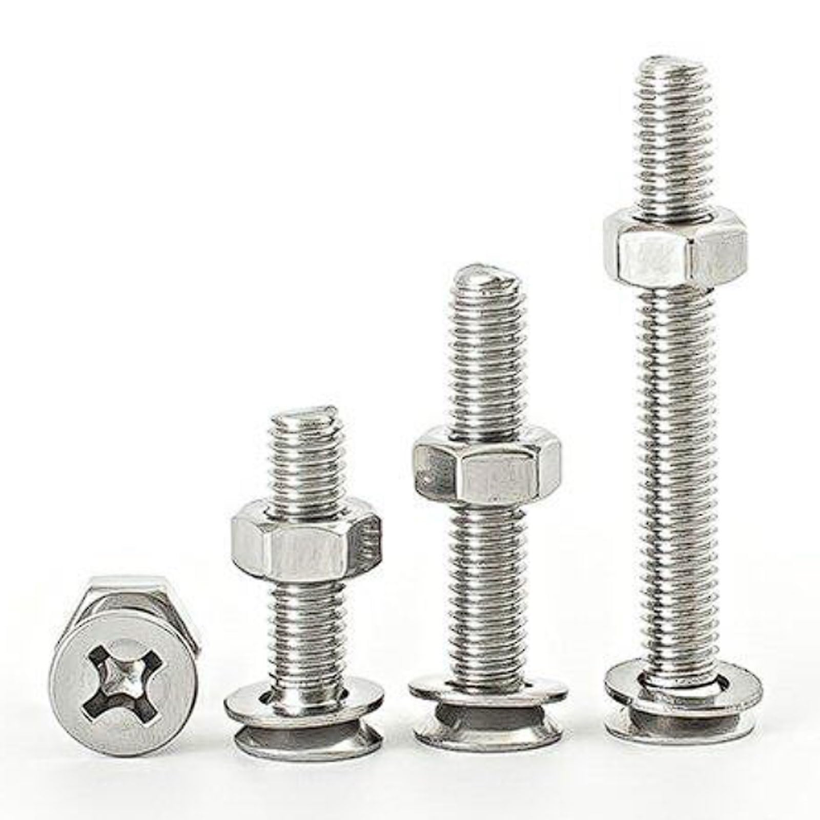 Kit de tuercas y tornillos cabeza cruzada avellanados M6 acero inoxidable 304 con arandelas, 50 juegos, plana(M6*60 (50 sets))