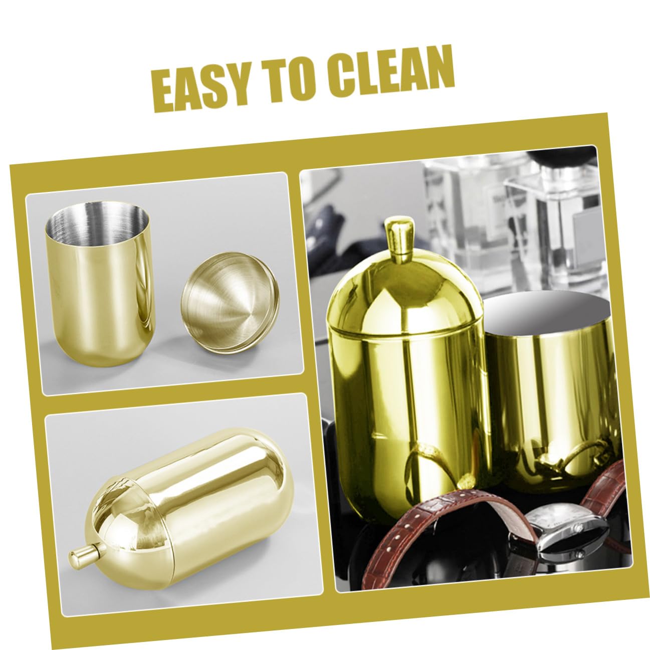 Edelstahl Wiederbefüllbare Diffusorflasche in Gold mit Deckel