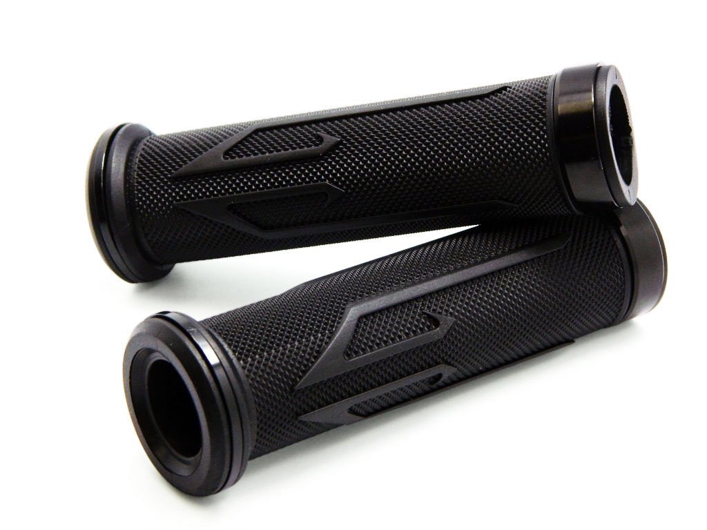 Black CNC Aluminum 7/8" 22mm Handlebar Open-End Rubber Gel Grips for 2017 Ducati Monster 821