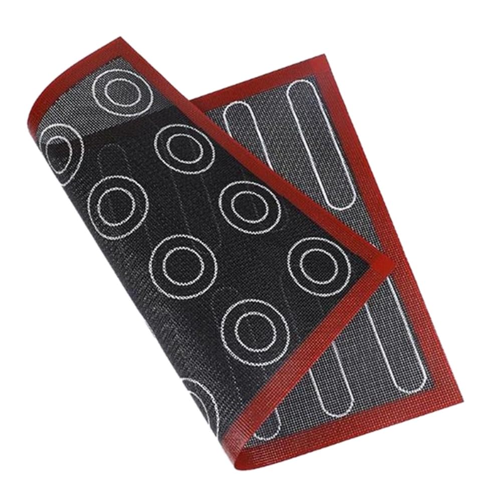 CTRLZS 1 PCS Reversible Printed Macaron Puff Baking Mat Silica Gel 30x40 cm Non-Stick Pastry Oven Cake Perforated Sheet Liner